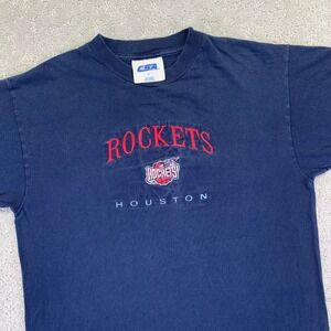 Vintage Houston Rockets NBA T Shirt Mens Medium Navy Basketball CSA Embroidered